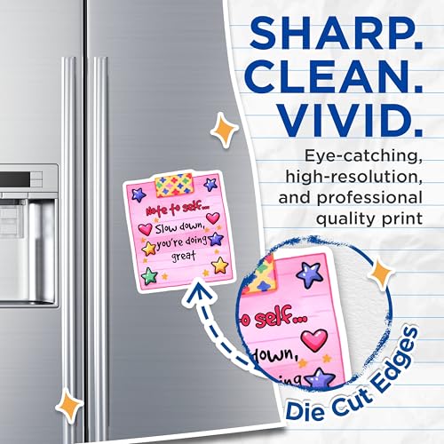 (2 Pack) Positive Note to Self Magnets - Slow Down Quote - Inspirational Star Design - 5" On Longest Side - for Cars, Fridges, Toolboxes - Made in USA - MAG8322