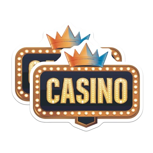 (2 Pack) Casino Stickers - Fun Gaming Decor - Casino Night Party Accessories - 5" On Longest Side - Sticks to Smooth Flat Surfaces - Made in USA - BMCS6626