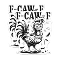 (2 Pack) Funny Chicken Magnets - F-CAW-F - Cartoon Animal Novelty Magnets - 5" On Longest Side - Premium Magnet - for Cars, Refrigerators, Toolboxes, Lockers - Made in USA - MAG15747