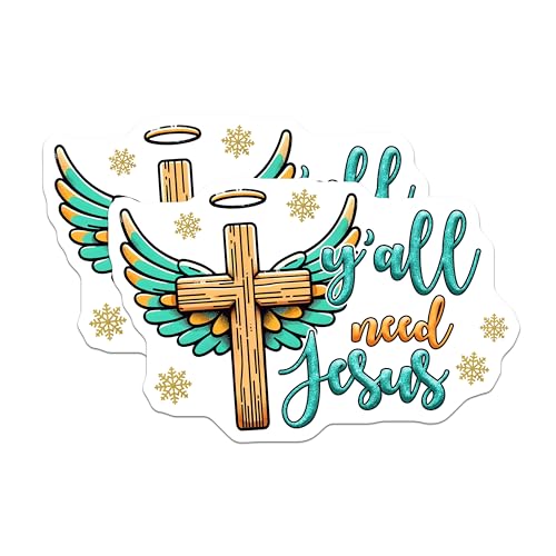 (2 Pack) Faith-Inspired Motivational Stickers - Religious Quote Stickers - Christian Affirmation Stickers - 5" On Longest Side - Sticks to Any Smooth Flat Surface - Made in USA - BMCS3121