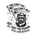 (2 Pack) Funny Raccoon Magnets - Grim Reaper Kindness Quote - Sarcastic Animal Humor Refrigerator Decor - 5 Inches On Longest Side - Thick Durable Magnet - Made in USA - MAG39714