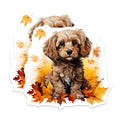 (2 Pack) Adorable Puppy Magnets - Fall Dog Lover Decor - Cozy Autumn Refrigerator Accent - 5 Inches On Longest Side - Thick Durable Magnet - Made in USA - MAG28109