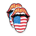 (2 Pack) Patriotic America Flag Magnets - Distressed Rock n Roll Lips - July 4th USA Decor - 5 Inches On Longest Side - Thick Durable Magnet - Made in USA - MAG25130