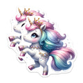 (2 Pack) Charming Princess Unicorn Magnets - Rainbow Mane Magical Creature - Enchanting Kawaii Aesthetic Decor for Kids - 5 Inches On Longest Side - Thick Durable Magnet - Made in USA - MAG21528