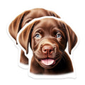 (2 Pack) Chocolate Lab Puppy Magnets - Dog Lover Kitchen Decor - Cute Puppy Enthusiast Accessory - 5 Inches On Longest Side - Thick Durable Magnet - Made in USA - MAG26117