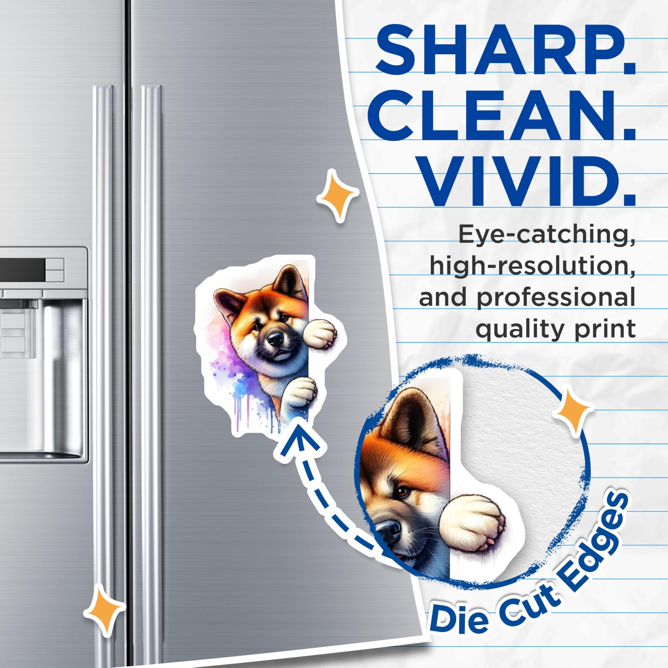 (2 Pack) Akita Magnets - Watercolor Dog Magnets - Refrigerator Magnets - 5" On Longest Side - Premium Magnet - for Cars, Refrigerators, Toolboxes, Lockers - Made in USA - MAG15706