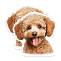 (2 Pack) Poodle Puppy Magnets - Adorable Dog Decor - Cute Pet Refrigerator Accessory - 5 Inches On Longest Side - Thick Durable Magnet - Made in USA - MAG24599