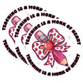 (3 Pack) Teacher Decals - Teaching is a Work of Heart - School Decal - 3 Inches On Longest Side - Easy Peel & Apply - Made in USA - 3MCS6424