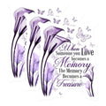 (3 Pack) Remembrance Decals - Lily Butterfly Decal - Memorial Decal - 3 Inches On Longest Side - Easy Peel & Apply - Made in USA - 3MCS4894