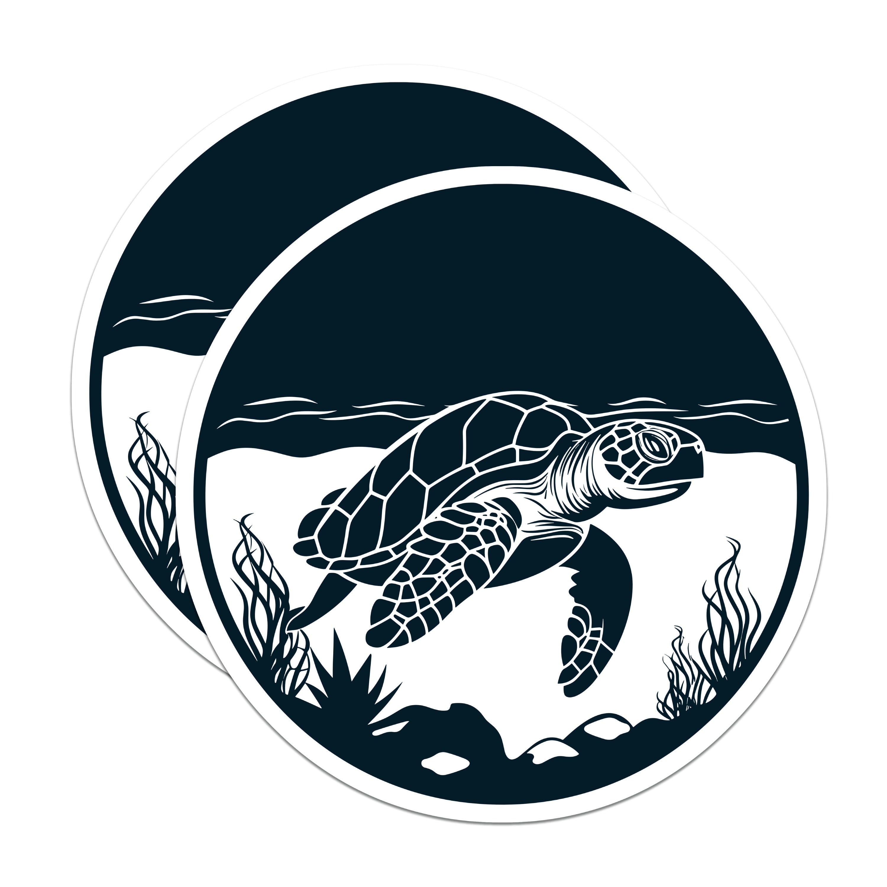 (2 Pack) Sea Turtle Magnets - Ocean Animal Decor - Coastal Fridge Locker Art - Marine Life Accent - 5 Inches On Longest Side - Thick Durable Magnet - Made in USA - MAG39929