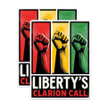 (2 Pack) Liberty's Clarion Call Stickers - Freedom Fist - Political Protest - Activism and Advocacy - 5" On Longest Side - Sticks to Any Smooth Flat Surface - Made in USA - BMCS2657