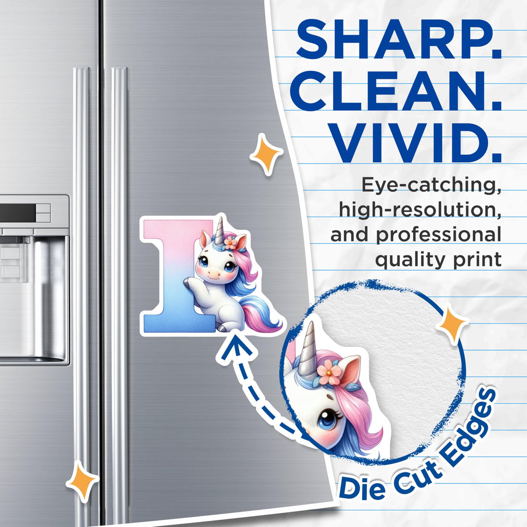 (2 Pack) Unicorn Number One Magnets - Cute Unicorn Art - Baby Girl Decor - 5" On Longest Side - Premium Magnet - for Cars, Refrigerators, Toolboxes, Lockers - Made in USA - MAG15076