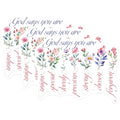 (3 Pack) God Says You are Decals - Floral Decals - Positive Affirmation - 3 Inches On Longest Side - Easy Peel & Apply - Made in USA - 3MCS7344