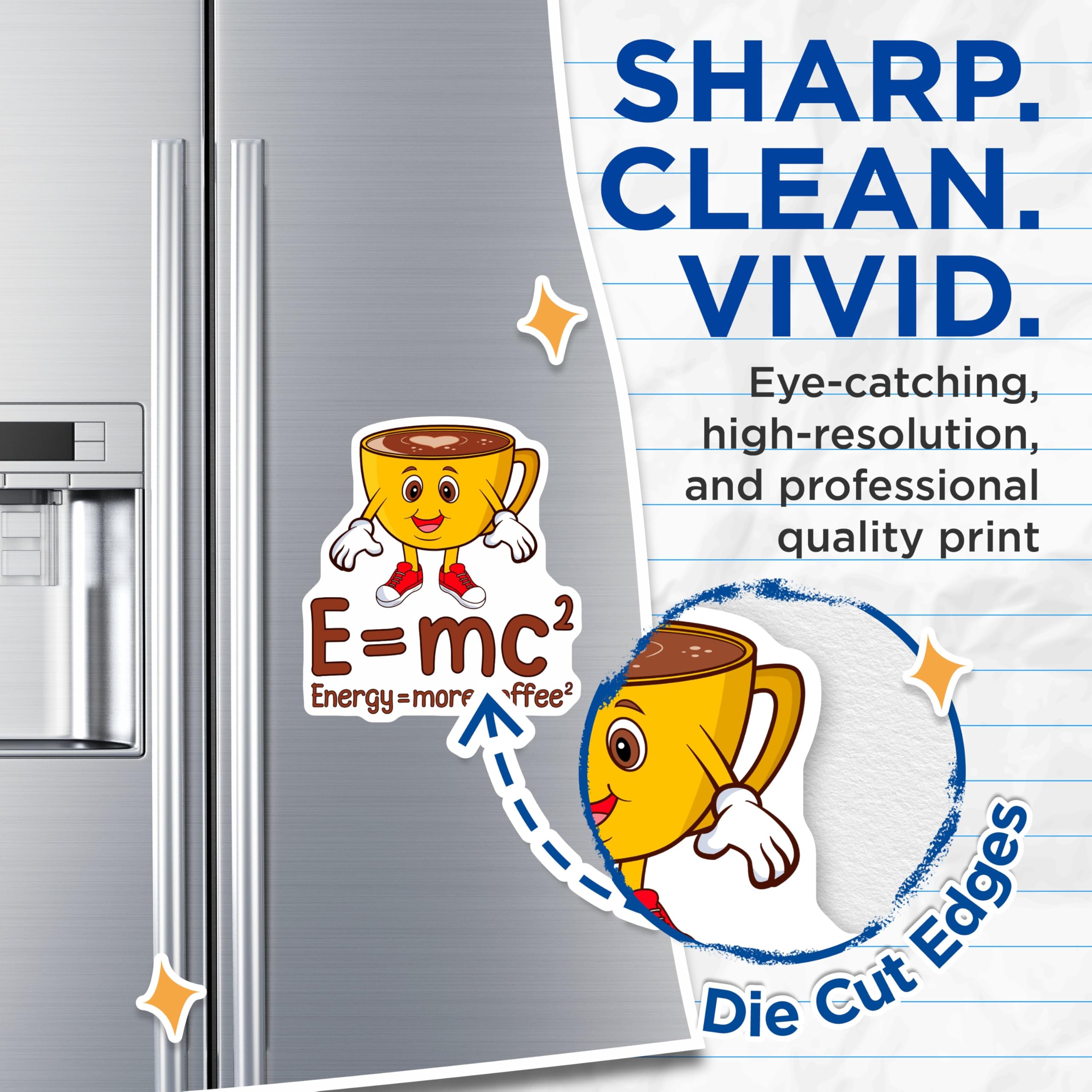 (2 Pack) Coffee Equation Magnets - Funny Math Magnet - Coffee Lover Home Decor - 5" On Longest Side - Premium Magnet - for Cars, Refrigerators, Toolboxes, Lockers - Made in USA - MAG18038