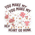 (2 Pack) Goose Heart Magnets - Funny Animal Honk Saying - Cute Valentine's Home Decor - 5" On Longest Side - Premium Magnet - for Cars, Refrigerators, Toolboxes, Lockers - Made in USA - MAG14204
