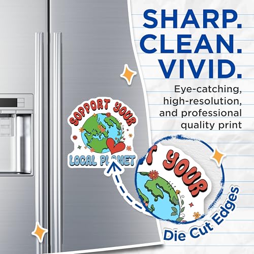 (2 Pack) Support Your Local Planet Magnets Magnets - Floral Earth Design - Inspirational Eco-Friendly Decor - 5" On Longest Side - Made in USA - Sticks to Refrigerators & Metal Surfaces - MAG9222