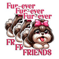 (3 Pack) Shih Tzu Decals - Fur-Ever Friends - Cute Dog Stickers - 3 Inches On Longest Side - Easy Peel & Apply - Made in USA - 3MCS1283