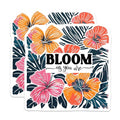 (2 Pack) Bloom As You are Magnets - Inspirational Floral Magnets - Colorful Hibiscus Magnets for Home - Positive Message - 5" On Longest Side - for Cars, Fridges, Toolboxes - Made in USA - MAG3864