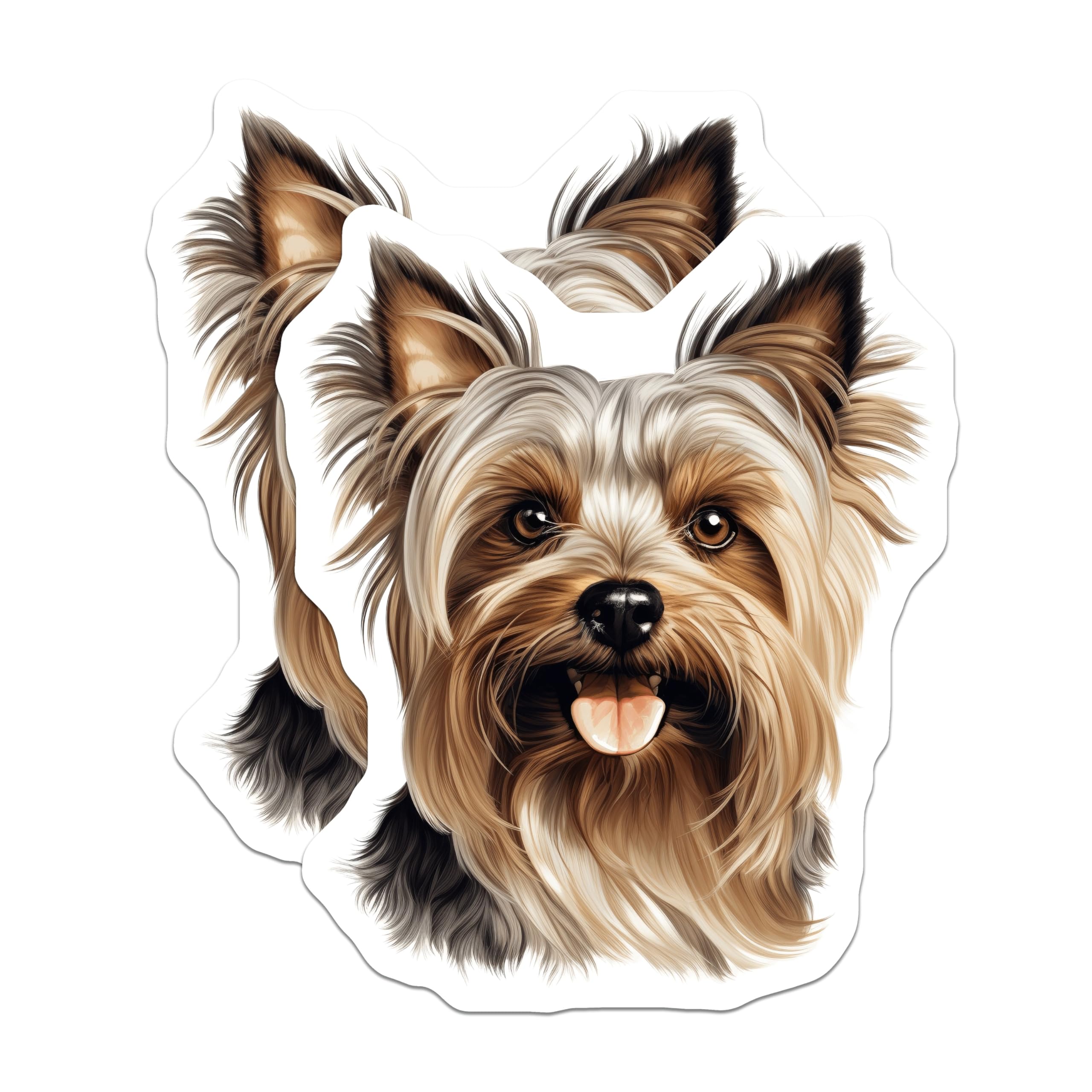 (2 Pack) Yorkshire Terrier Magnets - Yorkie Dog Art - Pet Lover Fridge Decor - 5 Inches On Longest Side - Thick Durable Magnet - Made in USA - MAG23289