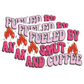 (3 Pack) Fueled by Smut Decals - Coffee Lover Stickers - Funny Laptop Decals - 3 Inches On Longest Side - Easy Peel & Apply - Made in USA - 3MCS2699