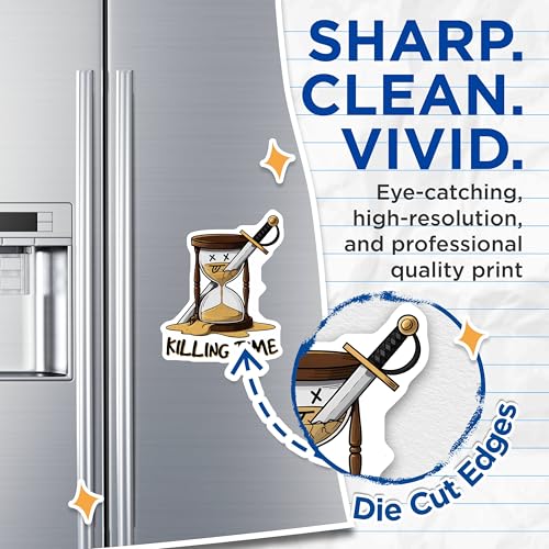 (2 Pack) Killing Time Magnets - Humorous Hourglass Decal - Fun and Quirky Refrigerator Decor - 5" On Longest Side - for Cars, Fridges, Toolboxes - Made in USA - MAG7629