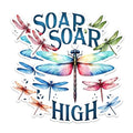 (2 Pack) Soar High Dragonfly Magnets - Inspirational Dragonfly Magnets - Motivational Quote Magnets- 5" On Longest Side - for Fridges, Toolboxes, Cars - Made in USA - MAG2691