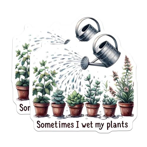 (2 Pack) Funny Plant Stickers - Succulent Plant Lover - Indoor Gardening Humor - 5" On Longest Side - Sticks to Smooth Flat Surfaces - Made in USA - BMCS6096