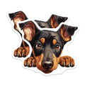 (2 Pack) Cute Dog Stickers - Pet Dog Art - Puppy Graphics - 5" On Longest Side - Sticks to Smooth Flat Surfaces - Made in USA - BMCS9968