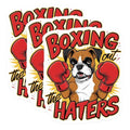 (3 Pack) Boxer Dog Decals - Boxing Out Haters - Funny Dog Laptop Decal - 3 Inches On Longest Side - Easy Peel & Apply - Made in USA - 3MCS7282