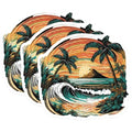 (3 Pack) Tropical Beach Decals - Palm Tree Art - Sunrise Seascape Decals - 3 Inches On Longest Side - Easy Peel & Apply - Made in USA - 3MCS8026