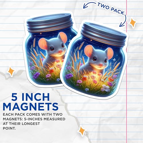 (2 Pack) Animal Art Magnet - Refrigerator Decor - Kitchen Accessories - Home Decoration - 5" On Longest Side - Sticks to Smooth Flat Surfaces - Made in USA - MAG9369
