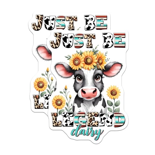 (2 Pack) Inspirational Cow Decor for Fridge or Locker Magnet - 5" On Longest Side - Sticks to Smooth Flat Surfaces - Made in USA - MAG9808