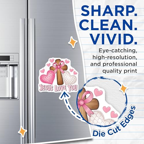 (2 Pack) Jesus Love You Magnets Magnets - Religious Christian Faith - 5" On Longest Side - Made in USA - Sticks to Refrigerators & Metal Surfaces - MAG8927