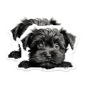 (2 Pack) Cute Puppy Dog Stickers - Animal Lovers - Adorable Dog Art - 5" On Longest Side - Sticks to Smooth Flat Surfaces - Made in USA - BMCS9815