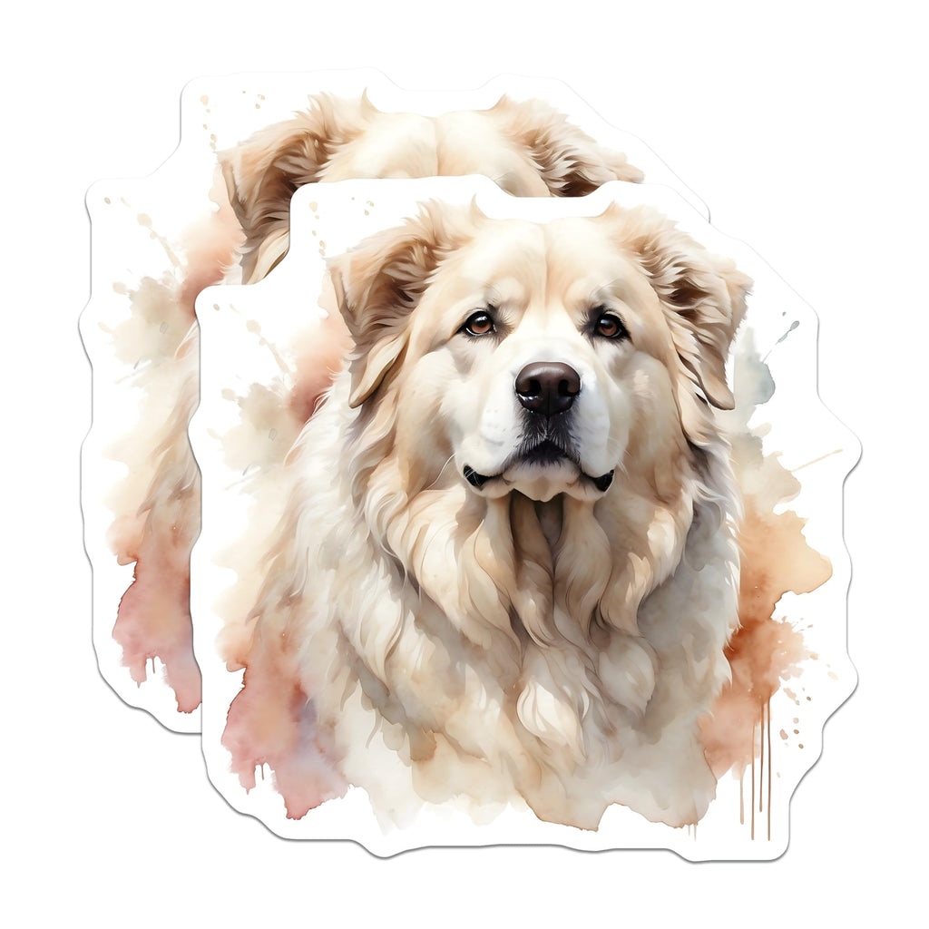 (2 Pack) Great Pyrenees Magnets - Pyrenees Dog Lover - Watercolor Style Pet Magnets - 5" On Longest Side - Premium Magnet - for Cars, Refrigerators, Toolboxes, Lockers - Made in USA - MAG14683