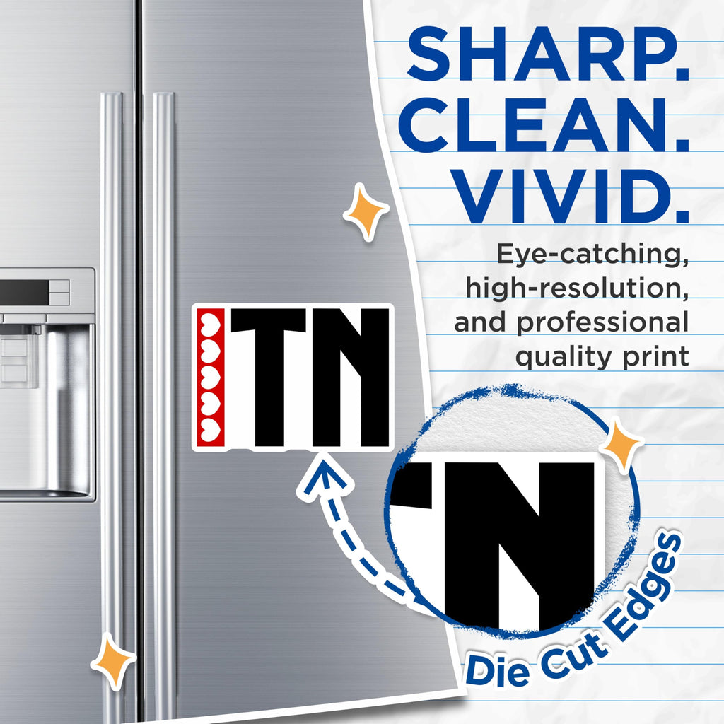 (2 Pack) I Love TN Magnets - Tennessee Pride Decor - TN State Fridge Magnets - 5" On Longest Side - Premium Magnet - for Cars, Refrigerators, Toolboxes, Lockers - Made in USA - MAG18535