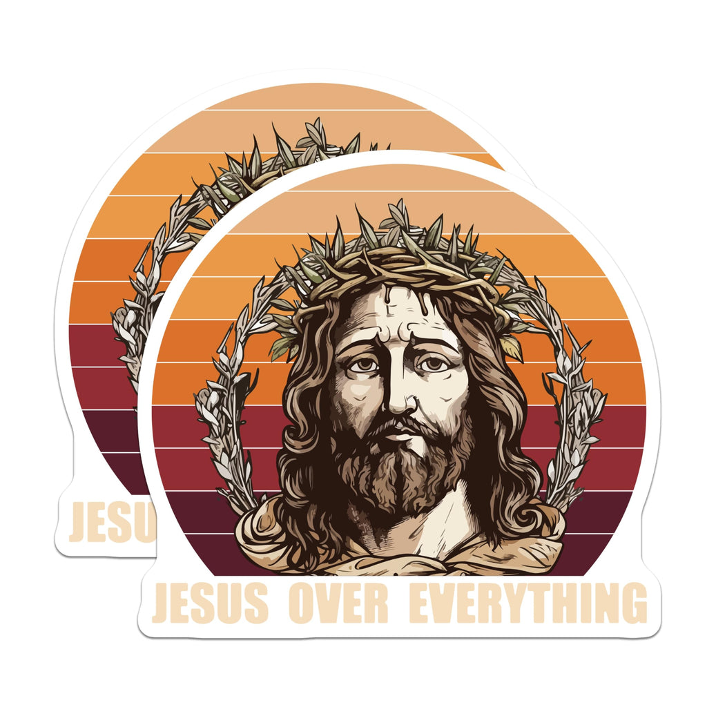 (2 Pack) Jesus Magnets - Christian Faith Decor - Inspirational Crown of Thorns Fridge Magnets - 5 Inches On Longest Side - Thick Durable Magnet - Made in USA - MAG26299