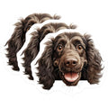 (3 Pack) Cocker Spaniel Decals - Liver Colored Dog Breed - Cute Puppy Face - 3 Inches On Longest Side - Easy Peel & Apply - Made in USA - 3MCS8650