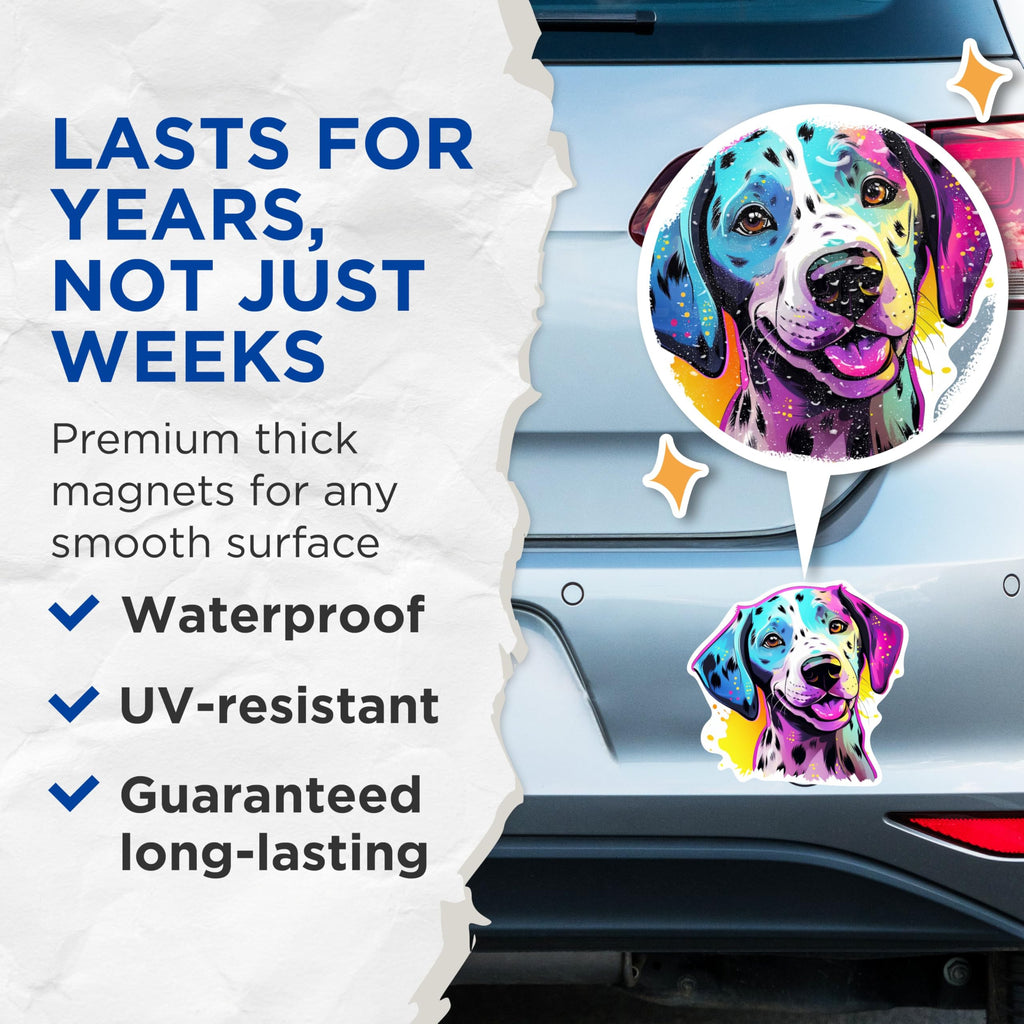 (2 Pack) Dalmatian Dog Breed Magnets - 5 Inches On Longest Side - Choose from Over 100 Dog Breeds - for Cars, Refrigerators, Toolboxes - Made in USA - MAG1845