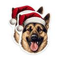 (2 Pack) German Shepherd Christmas Magnets - Santa Hat Dog - Festive Holiday Pet Decor for Dog Lovers - 5 Inches On Longest Side - Thick Durable Magnet - Made in USA - MAG25088
