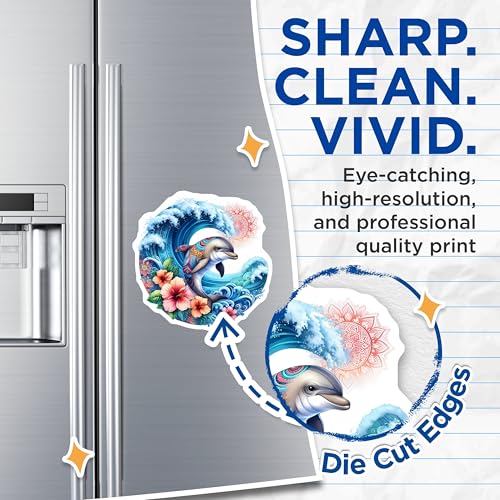(2 Pack) Ocean Wave Decor Magnet - 5" On Longest Side - Sticks to Smooth Flat Surfaces - Made in USA - MAG9485