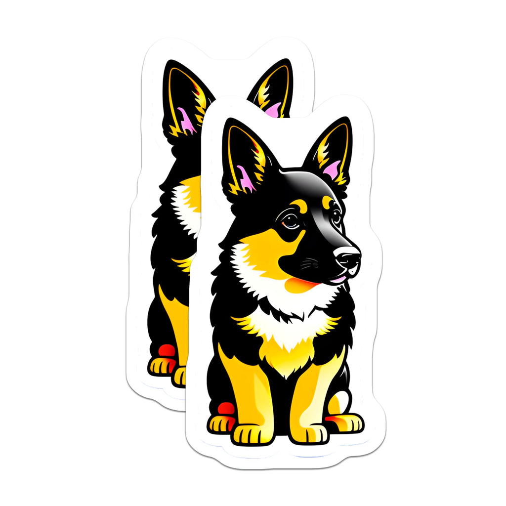 (2 Pack) German Shepherd Magnets - Cute Puppy Dog Art - Pet Lover Vehicle Decor - Refrigerator Locker Accent Display - 5 Inches On Longest Side - Thick Durable Magnet - Made in USA - MAG21444