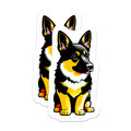 (2 Pack) German Shepherd Magnets - Cute Puppy Dog Art - Pet Lover Vehicle Decor - Refrigerator Locker Accent Display - 5 Inches On Longest Side - Thick Durable Magnet - Made in USA - MAG21444