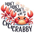 (3 Pack) Crabby Decals - Grumpy Crab - Funny Crab Sticker - 3 Inches On Longest Side - Easy Peel & Apply - Made in USA - 3MCS1481