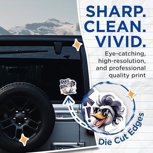 (2 Pack) Duck Art Stickers - 5" On Longest Side - Sticks to Smooth Flat Surfaces - Made in USA - BMCS8535 - BMCS8535