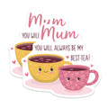 (2 Pack) Mum Best Tea Magnets - Mother's Day Refrigerator Decor - Teacup Pun Mom Appreciation - Cute Kitchen Magnets - 5 Inches On Longest Side - Thick Durable Magnet - Made in USA - MAG21813