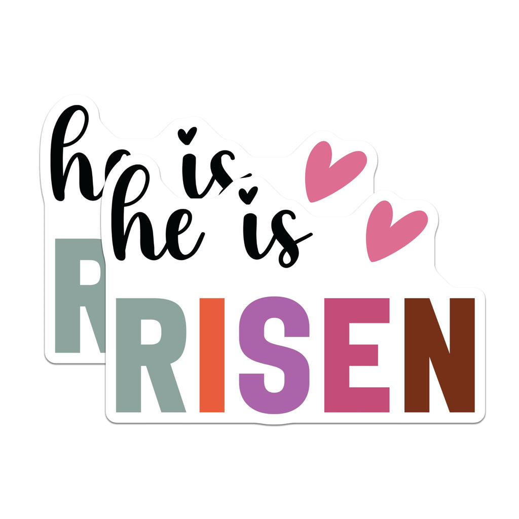 (2 Pack) He is Risen Magnets - Christian Easter Decor - Faith Based Home Accessory - 5 Inches On Longest Side - Thick Durable Magnet - Made in USA - MAG26607