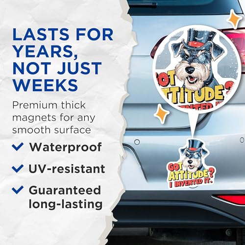 (2 Pack) Bulldog Attitude Magnets Magnets - Dog Lover Kitchen Decor - 5" On Longest Side - Made in USA - Sticks to Refrigerators & Metal Surfaces - MAG8529