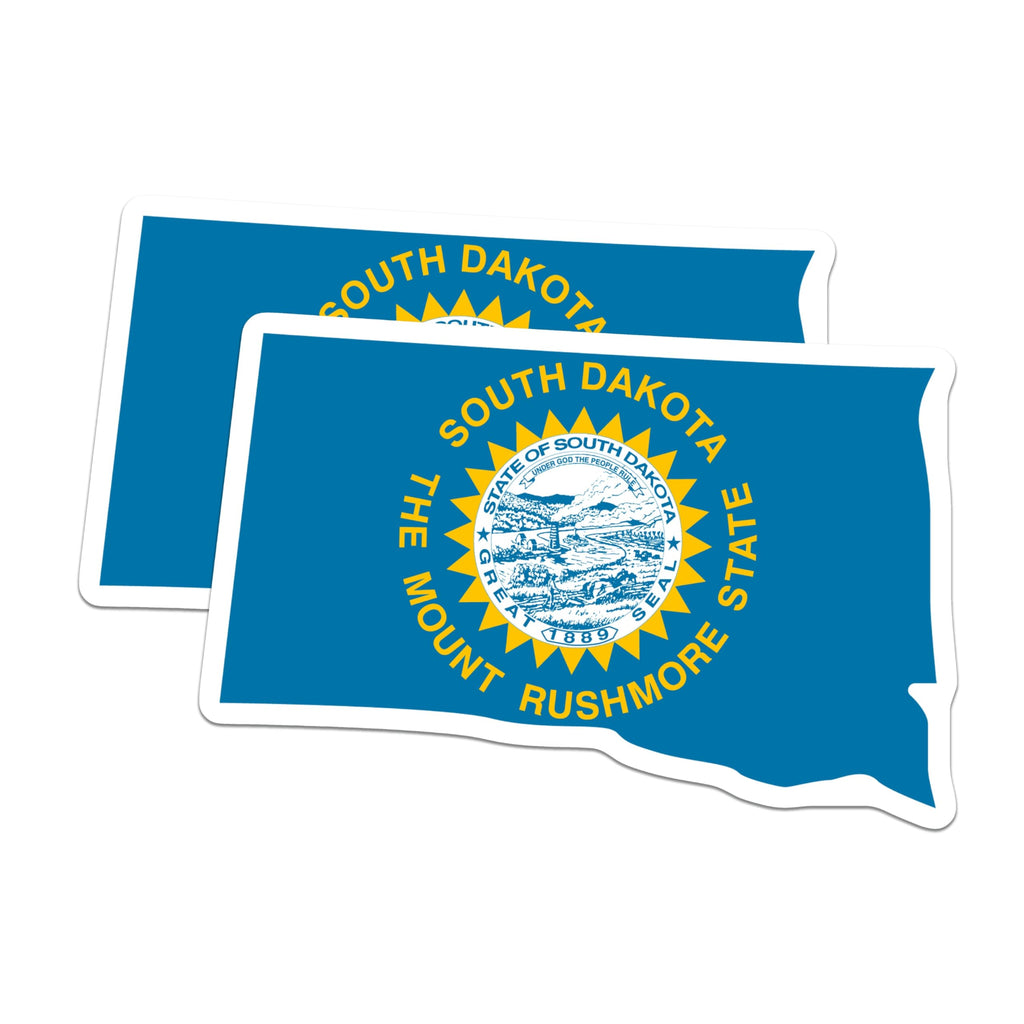 (2 Pack) South Dakota State Flag Magnets - Mount Rushmore State Emblem Decor - Historic 1889 Seal Collectible Magnet - 5 Inches On Longest Side - Thick Durable Magnet - Made in USA - MAG22404