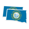 (2 Pack) South Dakota State Flag Magnets - Mount Rushmore State Emblem Decor - Historic 1889 Seal Collectible Magnet - 5 Inches On Longest Side - Thick Durable Magnet - Made in USA - MAG22404